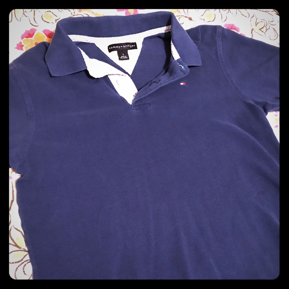 🚌 Blue Tommy Hilfiger Boys Polo 📚